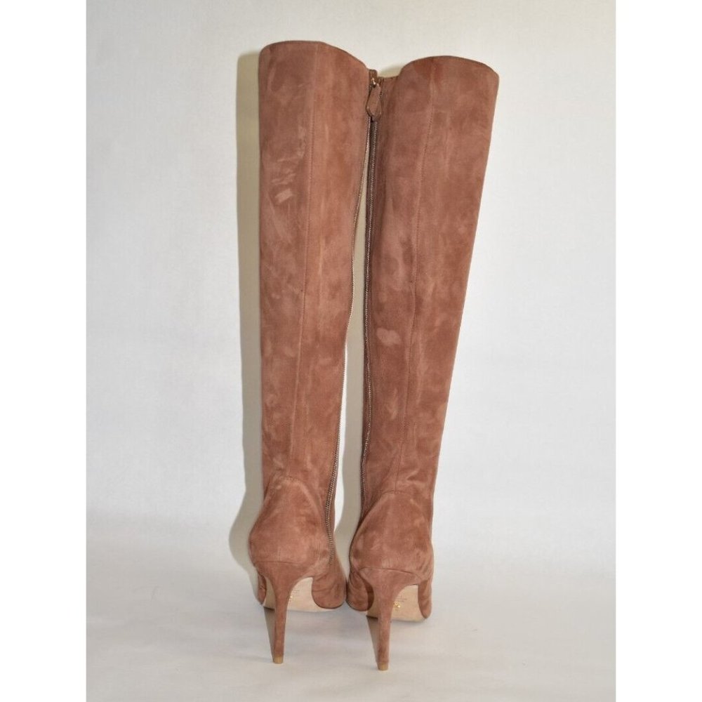 $850 Stuart Weitzman Stuart 85 Knee High Pointed Toe Zip Boot SUEDE 9 (PA15) - Picture 6 of 8